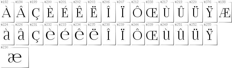 Französisch - Zusätzliche Zeichen in der Schrift FoglihtenNo06