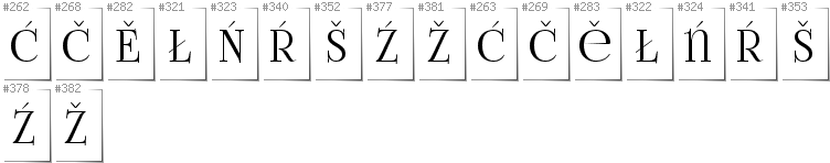 Upper Sorbian - Additional glyphs in font FoglihtenNo06
