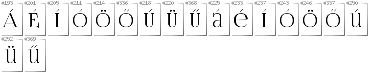 Hungarian - Additional glyphs in font FoglihtenNo06