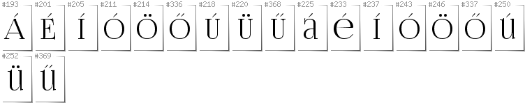 Ungarisch - Zusätzliche Zeichen in der Schrift FoglihtenNo06