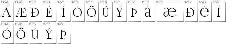 Isländisch - Zusätzliche Zeichen in der Schrift FoglihtenNo06