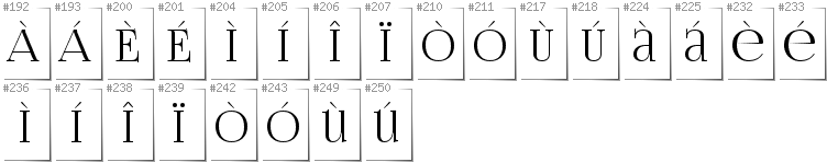 Italian - Additional glyphs in font FoglihtenNo06