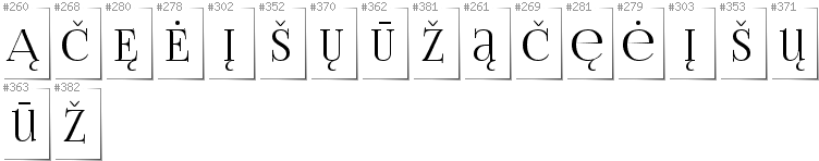 Litauisch - Zusätzliche Zeichen in der Schrift FoglihtenNo06