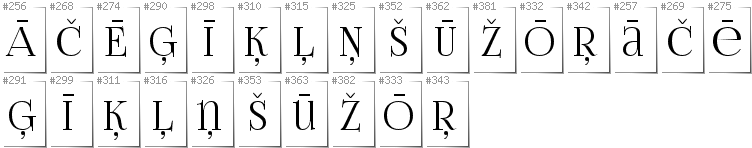 Lettisch - Zusätzliche Zeichen in der Schrift FoglihtenNo06