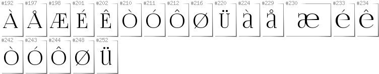 Norwegian - Additional glyphs in font FoglihtenNo06