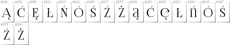 Polnisch - Zusätzliche Zeichen in der Schrift FoglihtenNo06