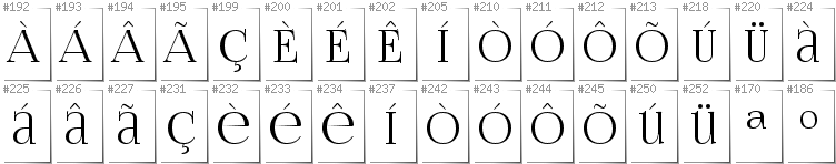 Portugiesisch - Zusätzliche Zeichen in der Schrift FoglihtenNo06