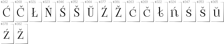 Weißrussisch Lacinka - Zusätzliche Zeichen in der Schrift FoglihtenNo07