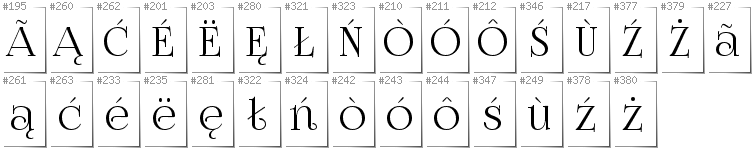 Kashubian - Additional glyphs in font FoglihtenNo07