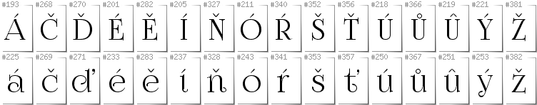 Czech - Additional glyphs in font FoglihtenNo07