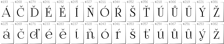 Tschechisch - Zusätzliche Zeichen in der Schrift FoglihtenNo07