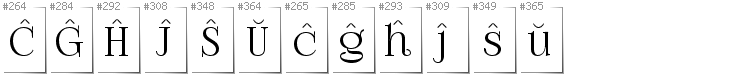 Esperanto - Additional glyphs in font FoglihtenNo07