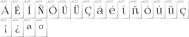 Spanisch - Zusätzliche Zeichen in der Schrift FoglihtenNo07