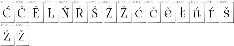 Upper Sorbian - Additional glyphs in font FoglihtenNo07