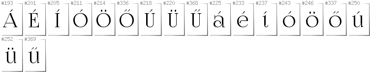 Hungarian - Additional glyphs in font FoglihtenNo07