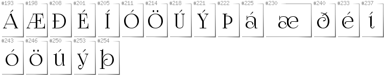 Isländisch - Zusätzliche Zeichen in der Schrift FoglihtenNo07