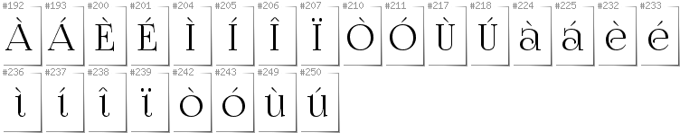 Italian - Additional glyphs in font FoglihtenNo07