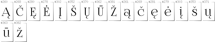 Litauisch - Zusätzliche Zeichen in der Schrift FoglihtenNo07