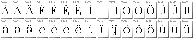 Dutch - Additional glyphs in font FoglihtenNo07