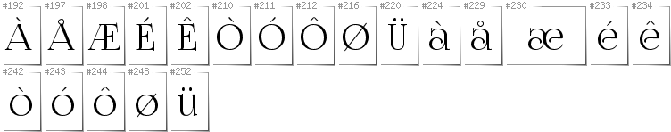 Norwegian - Additional glyphs in font FoglihtenNo07