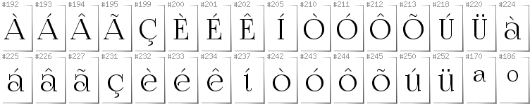 Portugese - Additional glyphs in font FoglihtenNo07