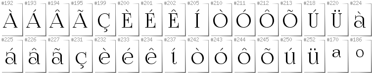 Portugiesisch - Zusätzliche Zeichen in der Schrift FoglihtenNo07