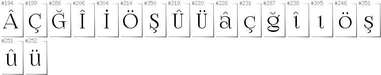 Türkisch - Zusätzliche Zeichen in der Schrift FoglihtenNo07