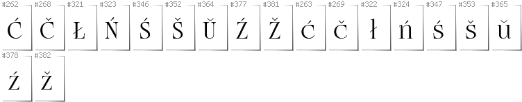 Weißrussisch Lacinka - Zusätzliche Zeichen in der Schrift FogtwoNo5