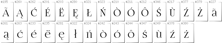 Kashubian - Additional glyphs in font FogtwoNo5