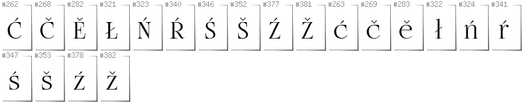 Lower Sorbian - Additional glyphs in font FogtwoNo5