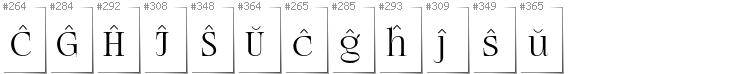 Esperanto - Additional glyphs in font FogtwoNo5