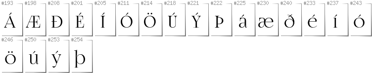 Icelandic - Additional glyphs in font FogtwoNo5