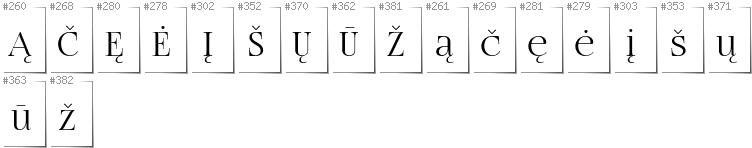 Lithuanian - Additional glyphs in font FogtwoNo5