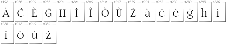 Maltese - Additional glyphs in font FogtwoNo5