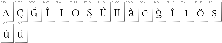 Turkish - Additional glyphs in font FogtwoNo5