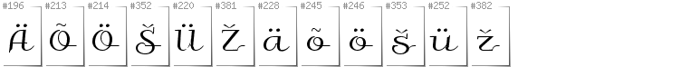 Estoński - Dodatkowe glify w foncie Galberik