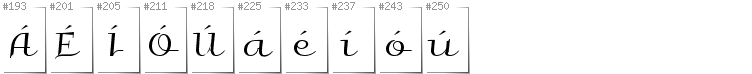 Irlandzki - Dodatkowe glify w foncie Galberik