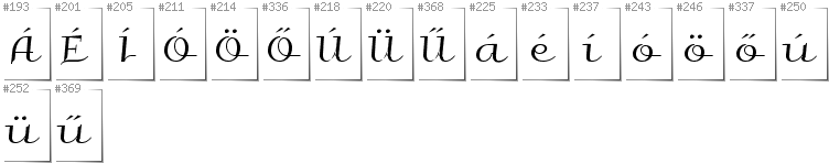 Ungarisch - Zusätzliche Zeichen in der Schrift Galberik