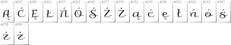 Polish - Additional glyphs in font Galberik