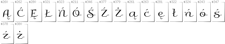 Polnisch - Zusätzliche Zeichen in der Schrift Galberik