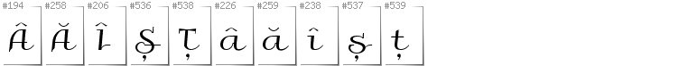 Romanian - Additional glyphs in font Galberik
