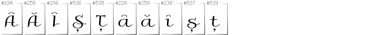 Rumuński - Dodatkowe glify w foncie Galberik