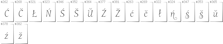 Weißrussisch Lacinka - Zusätzliche Zeichen in der Schrift Garineldo