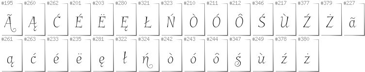 Kashubian - Additional glyphs in font Garineldo