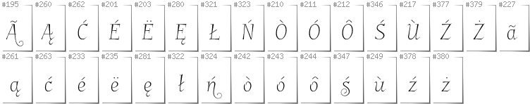 Kaschubisch - Zusätzliche Zeichen in der Schrift Garineldo