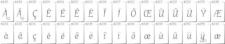 Französisch - Zusätzliche Zeichen in der Schrift Garineldo