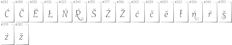 Upper Sorbian - Additional glyphs in font Garineldo