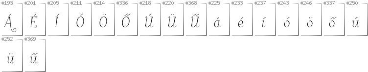 Ungarisch - Zusätzliche Zeichen in der Schrift Garineldo