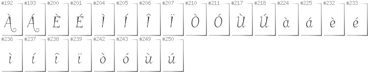 Italienisch - Zusätzliche Zeichen in der Schrift Garineldo