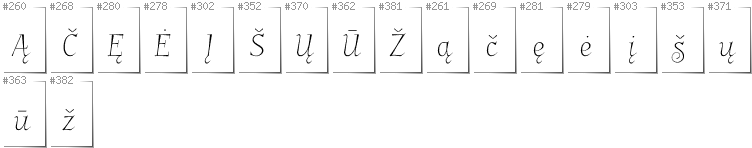 Litauisch - Zusätzliche Zeichen in der Schrift Garineldo